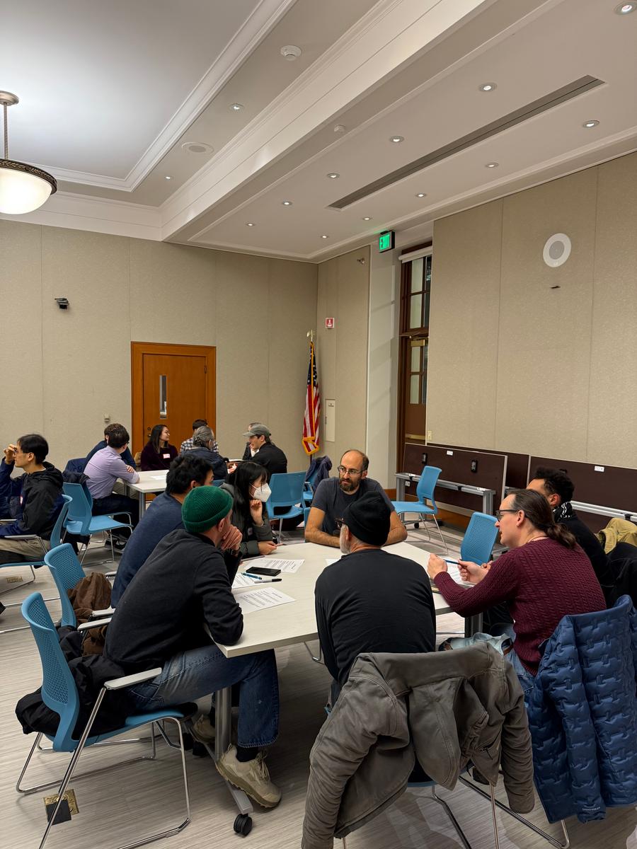 Rob discussing housing with some advocates